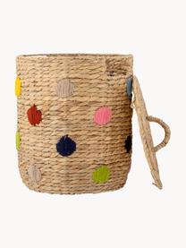 Cesta con tapadera Jooha, Jacinto de agua, Beige claro, multicolor, Ø 33 x Al 38 cm