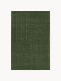 Tapis en laine tuftée main Mason, Vert foncé, larg. 80 x long. 150 cm (taille XS)