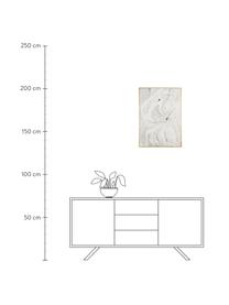 Stampa su tela incorniciata Marble, Immagine: stampa digitale su lino, Cornice: metallo rivestito, Bianco, grigio, dorato, Larg. 50 x Alt. 70 cm