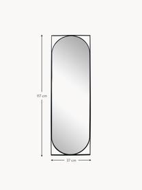Ovaler Wandspiegel Azurite, Rahmen: Metall, beschichtet, Spiegelfläche: Spiegelglas, Schwarz, B 37 x H 117 cm
