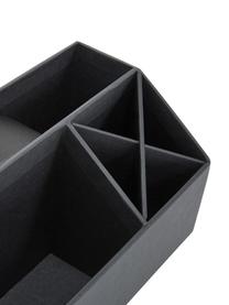 Boîte à fournitures Elisa, Carton laminé rigide, Gris foncé, larg. 33 x haut. 13 cm
