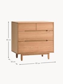 Holz-Wickelkommode Pure mit Schubladen, Eichenholz, Mitteldichte Holzfaserplatte (MDF), Eichenholz, B 87 x H 85 cm