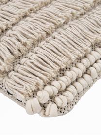 Boho Kissen Tallara, mit Inlett, Bezug: 100% recycelte Baumwolle, Hellbeige, 45 x 45 cm