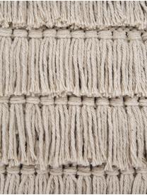 Boho Kissen Tallara, mit Inlett, Bezug: 100% recycelte Baumwolle, Hellbeige, 45 x 45 cm