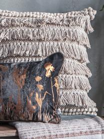 Boho Kissen Tallara, mit Inlett, Bezug: 100% recycelte Baumwolle, Hellbeige, 45 x 45 cm