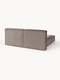 Gestoffeerd bed Lennon van corduroy met opbergruimte, Bekleding: corduroy (98% polyester, , Frame: massief grenenhout, multi, Poten: hout, kunststof Dit produ, Corduroy taupe, B 248 x L 243 cm (ligvlak 180 x 200 cm)