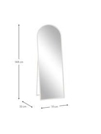 Vloerspiegel Espelho, Frame: gecoat metaal, Spiegelglas: glas, Wit, B 51 x H 148 cm