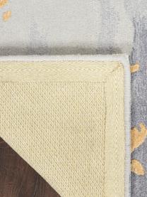 Ręcznie tkany dywan z krótkim włosiem z wypukłą strukturą Prismatic, Szaroniebieski, jasny szary, odcienie złotego, S 120 x D 180 cm (Rozmiar S)