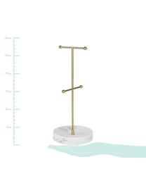 Schmuckhalter Lux, Sockel: Polyresin, Stange: Metall, beschichtet, Weiß, Messingfarben, Ø 12 x H 28 cm