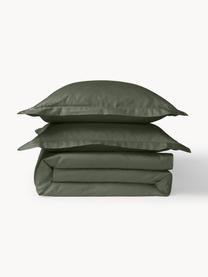 Funda nórdica de satén Premium, Verde oscuro, Cama 150/160 cm (240 x 220 cm)