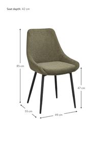 Čalúnené stoličky Sierra, 2 ks, Zelená, Š 49 x H 55 cm