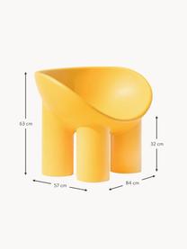 Fauteuil lounge en plastique Roly Poly, Plastique, Jaune soleil, larg. 84 x prof. 57 cm