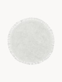 Tapis rond coton beige tufté main Daya, Gris, blanc, Ø 110 cm (taille S)