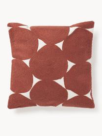 Vyšívaný bavlněný povlak na polštář Bardia, Vínově červená, tlumeně bílá, Š 45 cm, D 45 cm