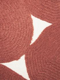Funda de cojín bordada de algodón Bardia, Exterior: 100% algodón Adorno, Rojo vino, blanco Off White, An 45 x L 45 cm