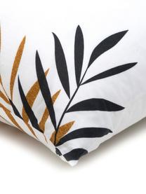 Taie d'oreiller 50x75 coton Foliage, 2 pièces, Blanc, ocre, noir