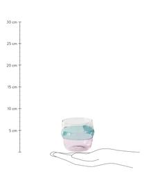 Bicchiere acqua blu/rosa Lieke 4 pz, Vetro, Trasparente, blu, rosa, Ø 9 x Alt. 8 cm, 350 ml