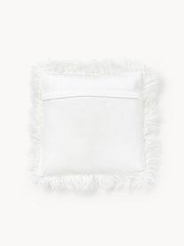 Měkký povlak na polštář z umělé kožešiny Morten, kudrnatý, Tlumeně bílá, Š 40 cm, D 40 cm
