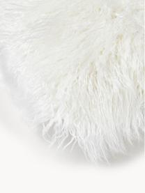 Pluizige kussenhoes van imitatievacht Morten, gekruld, Crèmewit, B 40 x L 40 cm
