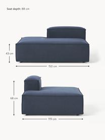 Chaise longue module Lennon, Bekleding: 100% polyester De slijtva, Frame: massief grenenhout, multi, Poten: kunststof Dit product is , Geweven stof donkerblauw, B 150 x D 119 cm, rugleuning rechts