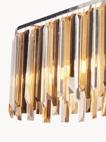 Grosse Design Pendelleuchte Clarissa, Lampenschirm: Glas, Baldachin: Stahl, beschichtet, Silber- und Goldfarben, B 100 x H 25 cm