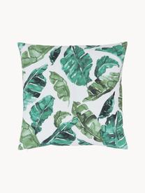 Kussenhoes Shade met blad motief, 100% katoen, Groen, wit, B 45 x L 45 cm