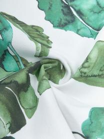 Copricuscino in cotone con motivo foglie Shade, 100% cotone, Verde, bianco, Larg. 45 x Lung. 45 cm
