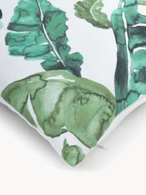 Kussenhoes Shade met blad motief, 100% katoen, Groen, wit, B 45 x L 45 cm