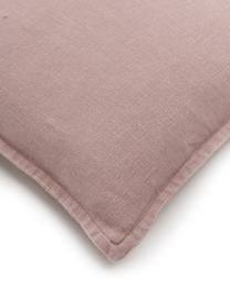 Housse de coussin lin vieux rose Lanya, 100 % pur lin, Vieux rose, larg. 30 x long. 50 cm