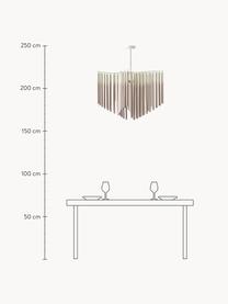 Grand plafonnier design Coralie, Blanc, beige, larg. 80 x haut. 87 cm
