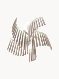 Große Design Pendelleuchte Coralie, Lampenschirm: 100 % Eschenholz, Off White, Beige, B 80 x H 87 cm