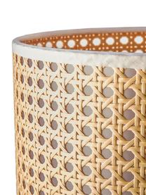 Lámpara de mesa con tejido vienés Vienna, Pantalla: plástico, Cable: tela, Marrón claro, blanco, ∅ 25 x Al 40 cm