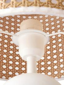 Lámpara de mesa con tejido vienés Vienna, Pantalla: plástico, Cable: tela, Marrón claro, blanco, ∅ 25 x Al 40 cm