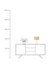 Lámpara de mesa con tejido vienés Vienna, Pantalla: plástico, Cable: tela, Marrón claro, blanco, ∅ 25 x Al 40 cm