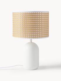 Lampe à poser en cannage Vienna, Brun clair, blanc, Ø 25 x haut. 40 cm