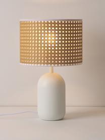 Lampe à poser en cannage Vienna, Brun clair, blanc, Ø 25 x haut. 40 cm