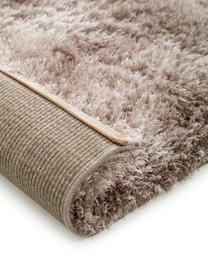 Glanzend hoogpolig vloerkleed Lea, 50% polyester, 50% polypropyleen, Beige, B 200 x L 290 cm (maat L)