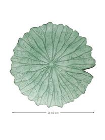 Ciotola da portata in vetro a forma di foglia verde Botanic Ø40 cm, 2 pz, Vetro, Verde, Ø 40 x Alt. 7 cm