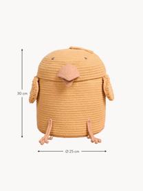 Aufbewahrungskorb Charlie the Chicken mit Deckel, handgefertigt, 67 % Baumwolle, 33 % Polyester, recycelt, Ocker, Peach, Ø 25 x H 30 cm