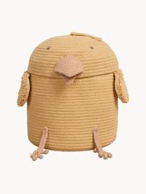 Aufbewahrungskorb Charlie the Chicken mit Deckel, handgefertigt, 67 % Baumwolle, 33 % Polyester, recycelt, Ocker, Peach, Ø 25 x H 30 cm