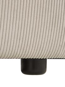 Chaise longue XL componibile in velluto a coste Lennon, Rivestimento: velluto a coste (92% poli, Struttura: legno di pino massiccio, , Piedini: plastica I piedini si tro, Velluto a coste beige chiaro, Larg. 357 x Prof. 119 cm, schienale a sinistra