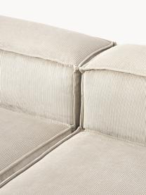 Modulare XL-Ottomane Lennon aus Cord, Bezug: Cord (92 % Polyester, 8 %, Gestell: Massives Kiefernholz, Spe, Cord Hellbeige, B 357 x T 119 cm, Armlehne links