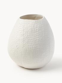 Vaso grande in ceramica fatto a mano Wendy, Ceramica, Bianco crema, Ø 23 x Alt. 24 cm