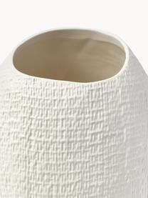 Jarrón artesanal grande Wendy, 24 cm, Cerámica, Blanco crema, Ø 23 x Al 24 cm