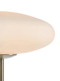 Lámpara de mesa Locus, Pantalla: vidrio, Estructura: acero cepillado, Cable: plástico, Blanco crema, plateado, Ø 29 x Al 40 cm