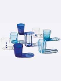 Vasos de vidrio soplados artesanalmente Melting Pot Sea, 6 uds., Vidrio, Tonos azules, transparente, Set de diferentes tamaños