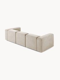 Modulaire bank Lena (4-zits), Bekleding: geweven stof (88% polyest, Frame: grenenhout, multiplex, ha, Poten: kunststof, Geweven stof lichtbeige, B 284 x D 106 cm