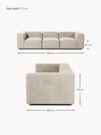 Modulares Sofa Lena (4-Sitzer), Bezug: Webstoff (88% Polyester, , Gestell: Kiefernholz, Schichtholz,, Webstoff Hellbeige, B 284 x T 106 cm