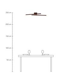 Grosse LED-Deckenleuchte Linus aus Holz, Lampenschirm: Buchenholz, Baldachin: Buchenholz, Dunkelbraun, 88 x 7 cm