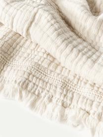 Bavlnený prehoz so strapcami Kailani, 100 %  bavlna
Hustota vlákna 225 TC, kvalita Comfort

Posteľná bielizeň z bavlny je príjemná na dotyk, dobre absorbuje vlhkosť a je vhodná pre alergikov

Materiál použitý v tomto výrobku bol testovaný na škodlivé látky a certifikovaný podľa STANDARD 100 by OEKO-TEX®, 6457CIT, CITEVE., Svetlobéžová, Š 180 x D 250 cm
